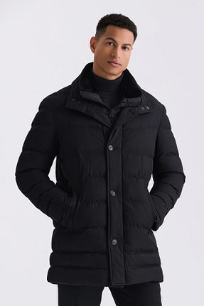 کاپشن مشکی مردانه رگولار Jakamen - کد 817673341