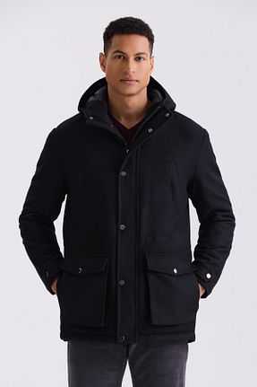 کاپشن مشکی مردانه رگولار Jakamen - کد 817662550