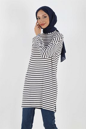 تونیک حجاب سرمه ای زنانه مخلوط ویسکون Plistre - کد 407450571