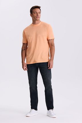 تیشرت نارنجی مردانه یقه دوچرخه Jakamen - کد 838642393