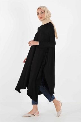 تونیک حجاب مشکی زنانه مخلوط ویسکون Plistre - کد 377560355
