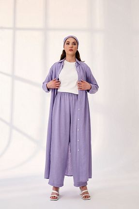 شلوار حجاب بنفش زنانه پلی استر QANU - کد 279590871