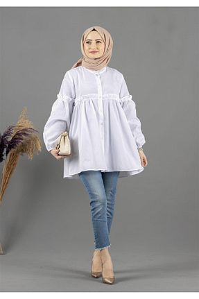 تونیک حجاب سفید زنانه بافتنی Sevitli - کد 702165355