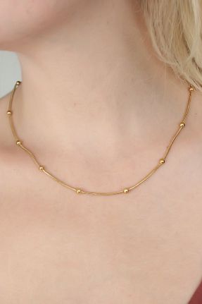 گردنبند جواهر رنگی زنانه استیل ضد زنگ Genel Markalar - کد 802537060