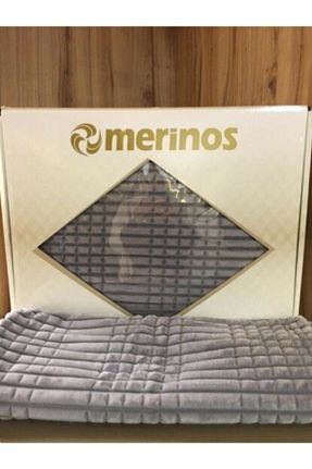 پتو دونفره طوسی پلی استر Merinos - کد 137353179