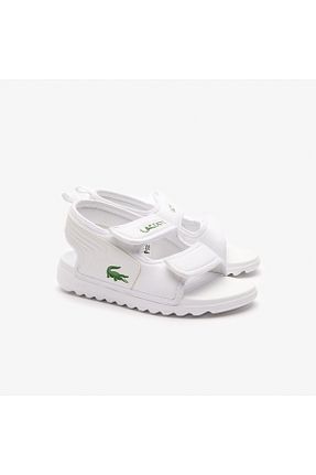 دمپائی سفید بچه گانه پاشنه تخت Lacoste - کد 845601484