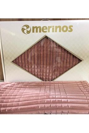 پتو دونفره صورتی پلی استر Merinos - کد 259444506