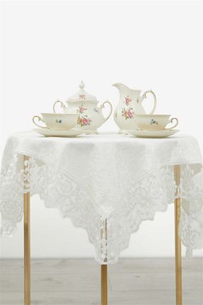 رومیزی سفید مخمل FAVORA - کد 133430431