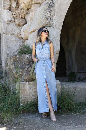لباس آبی زنانه بافتنی bytugcekaya - کد 836986331