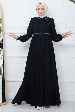 مانتو بلند حجاب مشکی زنانه hafsamina - کد 805984509