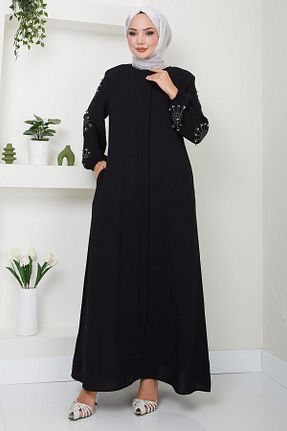 مانتو بلند حجاب مشکی زنانه hafsamina - کد 846720684