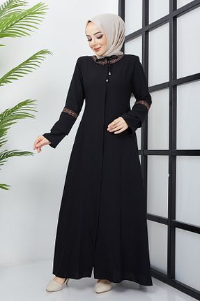مانتو بلند حجاب مشکی زنانه hafsamina - کد 635372213