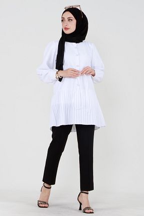 تونیک حجاب سفید زنانه پلی استر Sevitli - کد 824336104