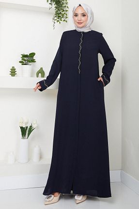 مانتو بلند حجاب سرمه ای زنانه hafsamina - کد 841341117