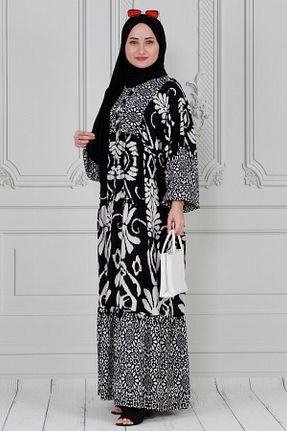 لباس حجاب مشکی زنانه اورسایز Sevitli - کد 829059006