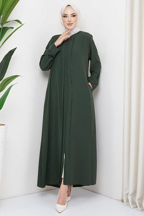 مانتو بلند حجاب خاکی زنانه hafsamina - کد 780602627