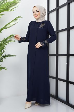 کلاه و ابایا سرمه ای زنانه پلی استر hafsamina - کد 635375575