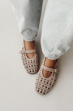 بابت بژ زنانه چرم خالص nope21shoess - کد 824968859