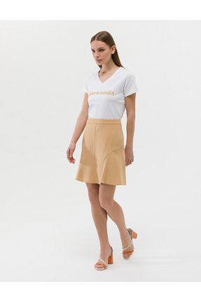 دامن بژ زنانه پارچه Pierre Cardin - کد 832723287