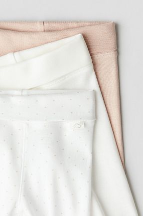پائین تنه راحتی سفید بچه گانه پنبه ای H&M - کد 857901314