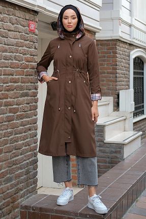 ترنچکت حجاب قهوه ای زنانه hafsamina - کد 763943035