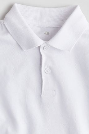 پولوشرت سفید بچه گانه پنبه ای H&M - کد 855530869