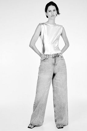 شلوار جین آبی زنانه رگولار H&M - کد 857601245