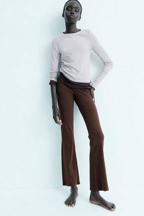 ساق شلواری قهوه ای زنانه پنبه ای H&M - کد 854148810