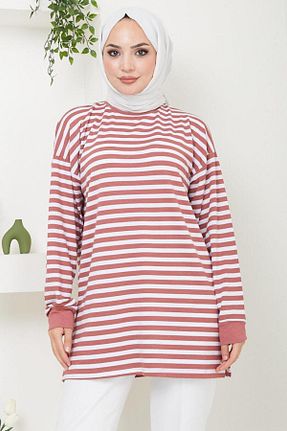تونیک حجاب صورتی زنانه پلی استر hafsamina - کد 841456059