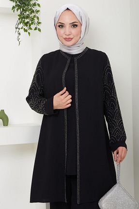 ست بالاتنه و پائین تنه حجاب مشکی زنانه رگولار hafsamina - کد 854110521
