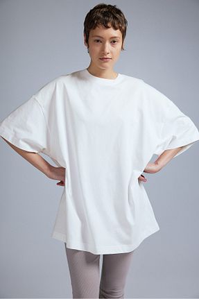 تیشرت سفید زنانه اورسایز H&M - کد 858715724