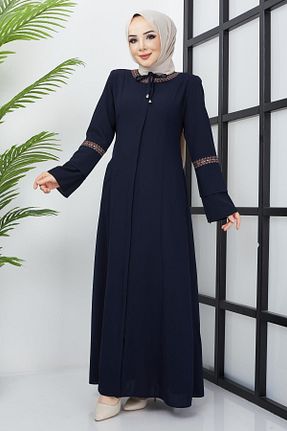 مانتو بلند حجاب سرمه ای زنانه hafsamina - کد 635375505