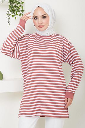 تونیک حجاب صورتی زنانه پلی استر hafsamina - کد 841456059