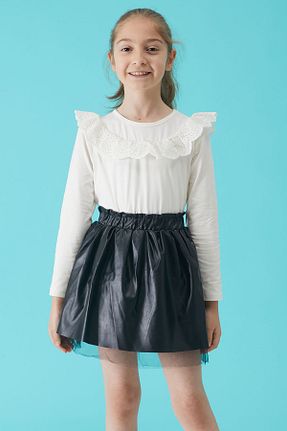 ست بالاتنه و پائین تنه مشکی بچه گانه بافتنی Cansın Mini - کد 674234349