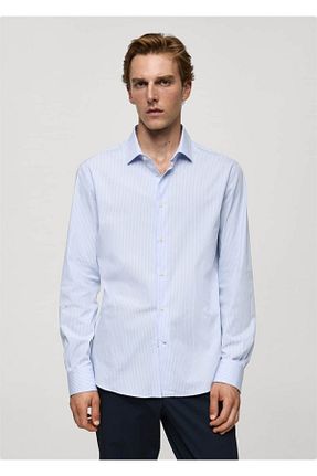 پیراهن آبی مردانه اسلیم فیت MANGO Man - کد 847341861