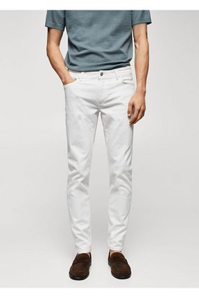 شلوار جین سفید مردانه رگولار MANGO Man - کد 464038920