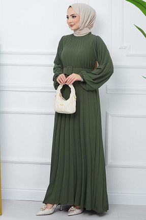 لباس حجاب خاکی زنانه رگولار hafsamina - کد 797662596