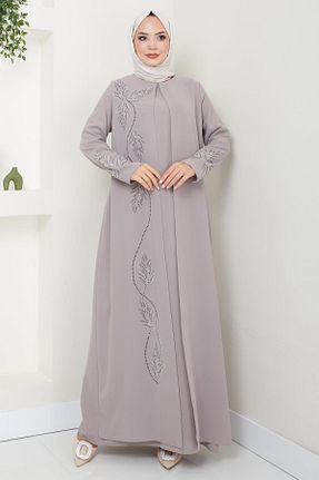 لباس حجاب بژ زنانه رگولار hafsamina - کد 858747299