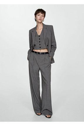 شلوار طوسی زنانه پارچه MANGO - کد 856998161
