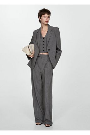 کت طوسی زنانه رگولار MANGO - کد 843257343