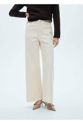 شلوار جین بژ زنانه رگولار MANGO - کد 834500130
