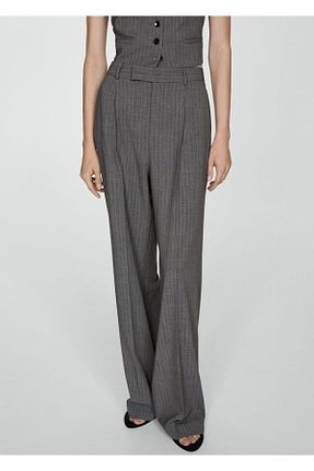 شلوار طوسی زنانه پارچه MANGO - کد 856998161