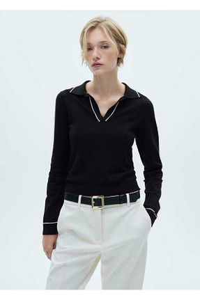 پلیور مشکی زنانه ساده MANGO - کد 852273397