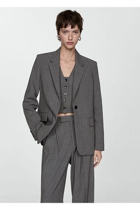 کت طوسی زنانه رگولار MANGO - کد 843257343