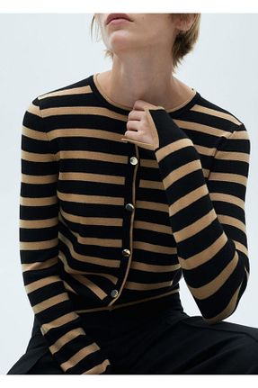 پلیور قهوه ای زنانه رگولار MANGO - کد 853035615