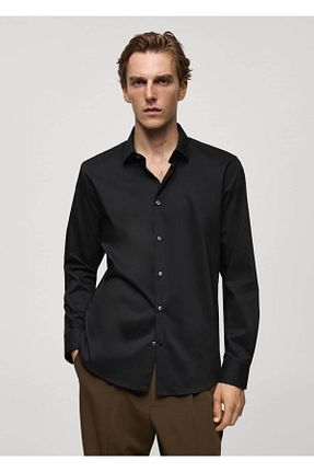 پیراهن مشکی مردانه رگولار MANGO Man - کد 848615751