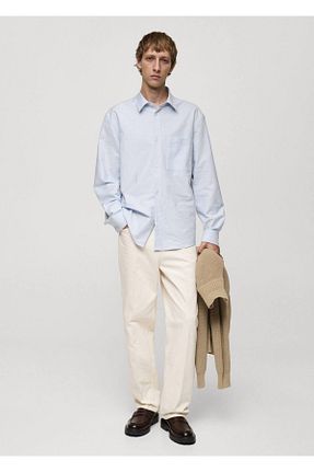 شلوار جین نباتی مردانه رگولار MANGO Man - کد 850471421