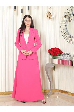 کت و شلوار صورتی زنانه یقه کتی LOVELF - کد 834196853