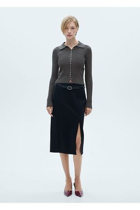 پلیور بنفش زنانه ساده MANGO - کد 851794387