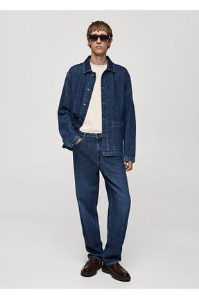 شلوار جین آبی مردانه رگولار MANGO Man - کد 850085735